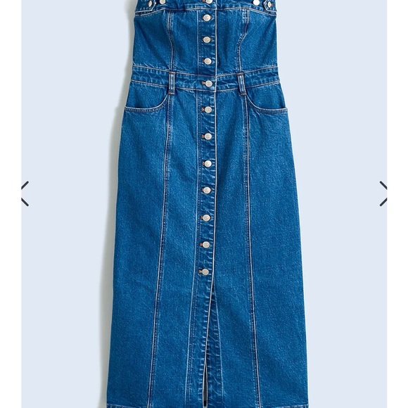 Madewell Denim Strapless Maxi Dress in McCabe Wash - Picture 2 of 4